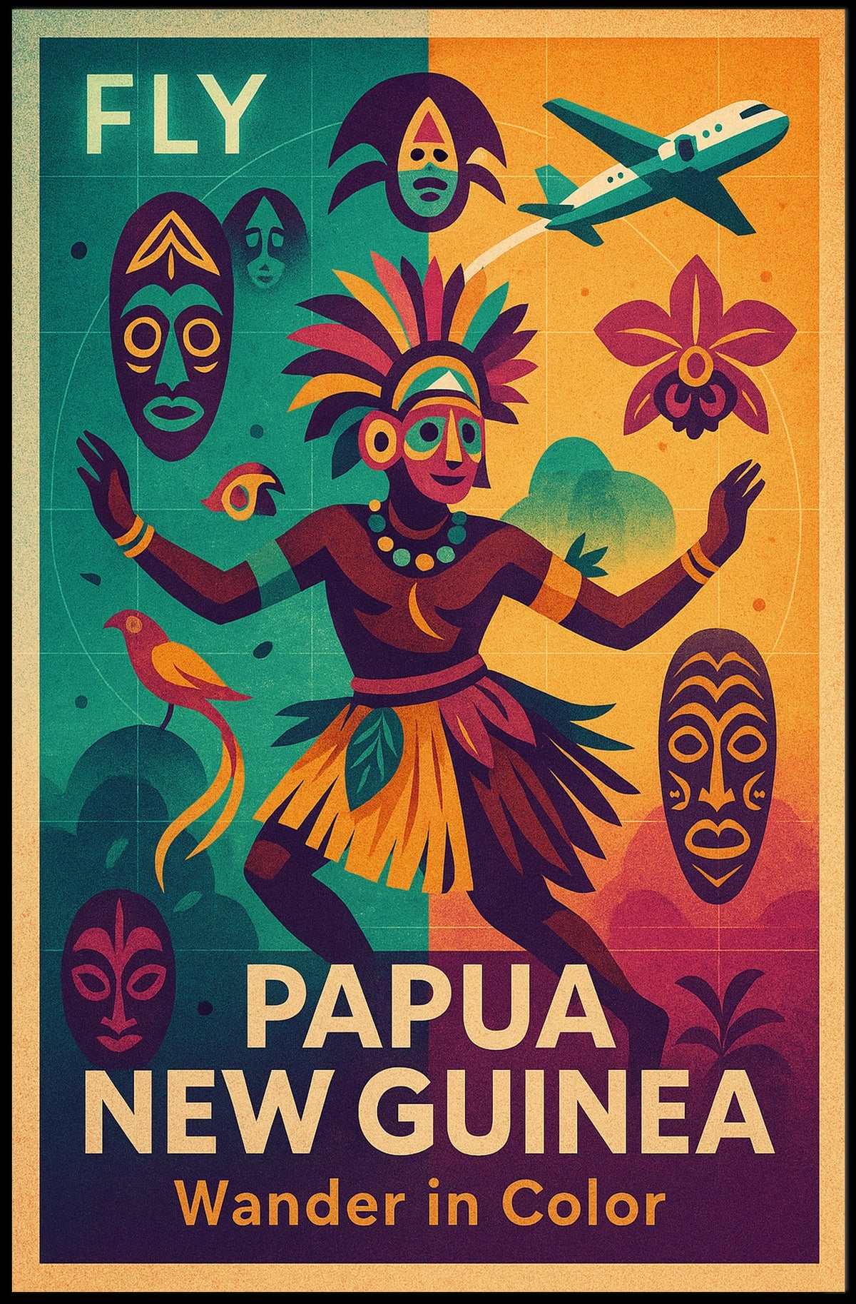 Fly to Papua New Guinea Poster