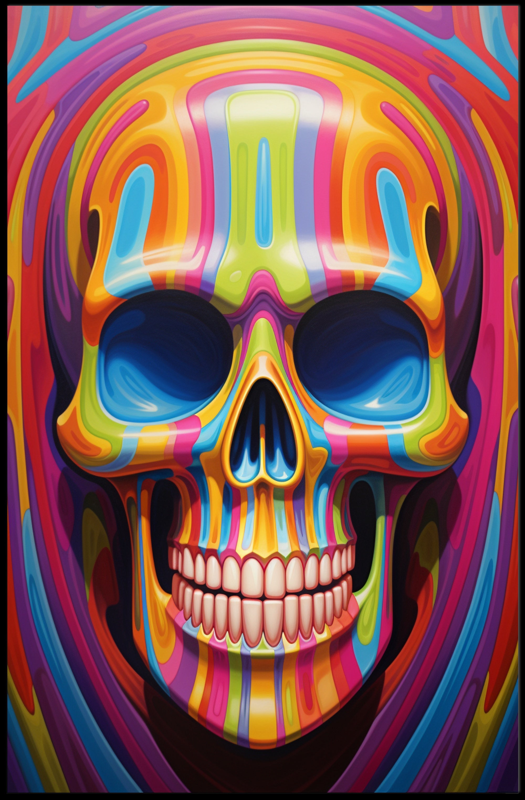 Vibrant Skull Art Poster PosterGoat