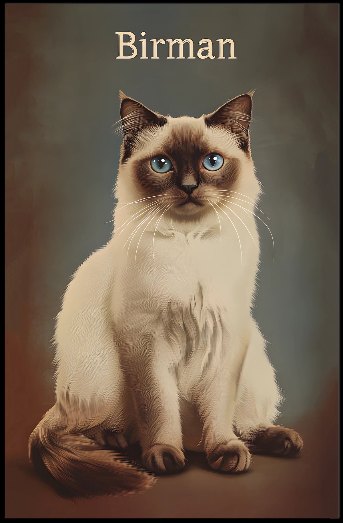 Birman Cat Portrait In Realistic Photography Style Poster