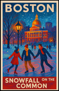 Snowfall on the Common Poster