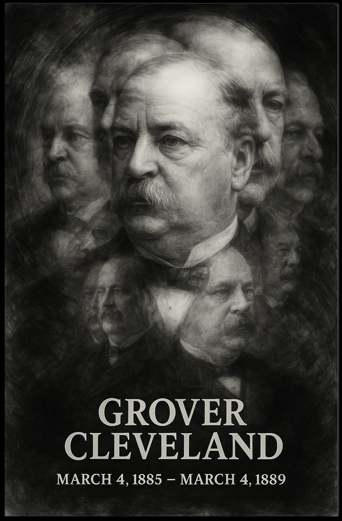 Grover Cleveland 22nd President of the United States Double Exposure Poster