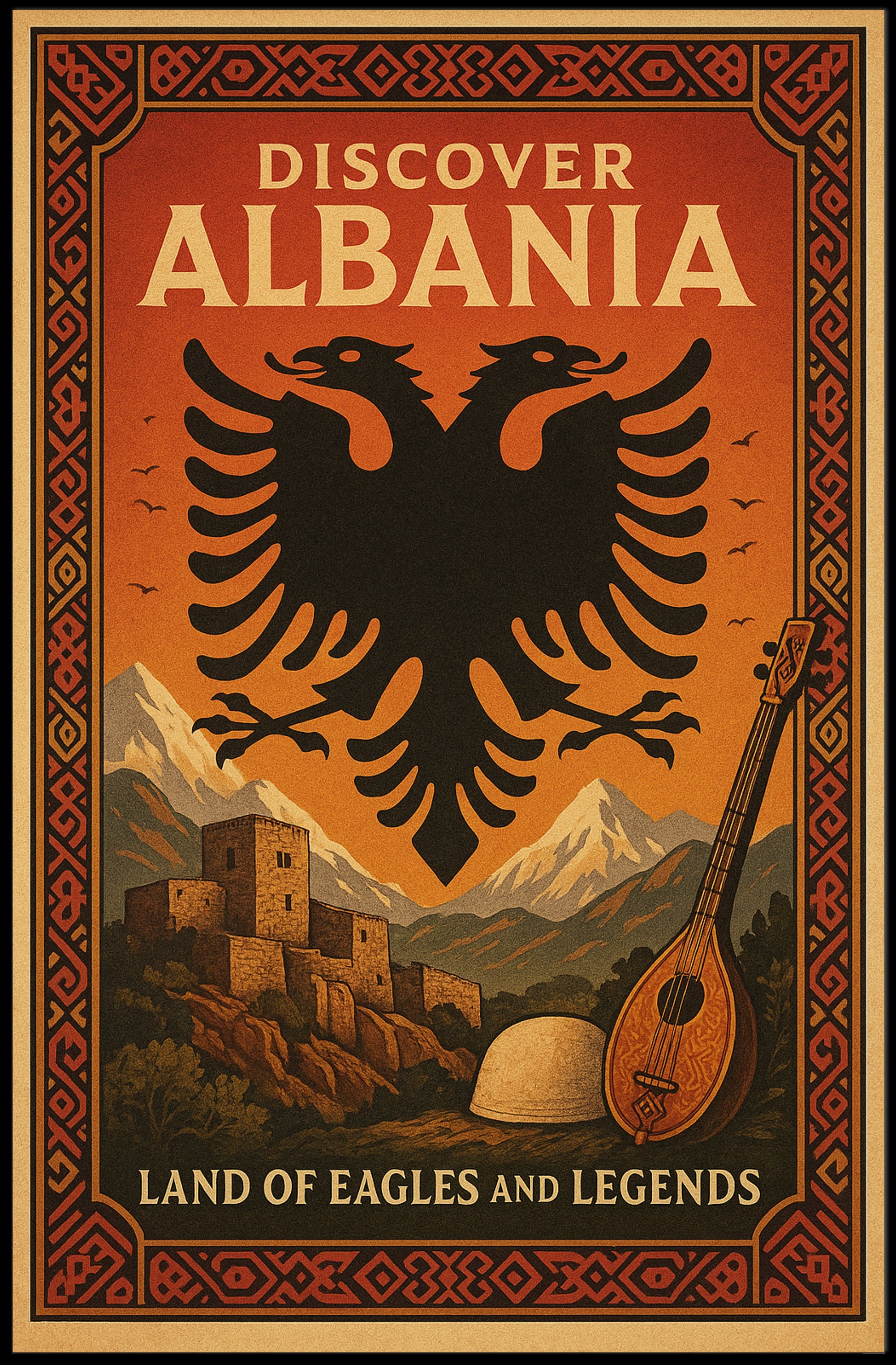 Explore Albania's Beauty in Patriotic Travel Poster