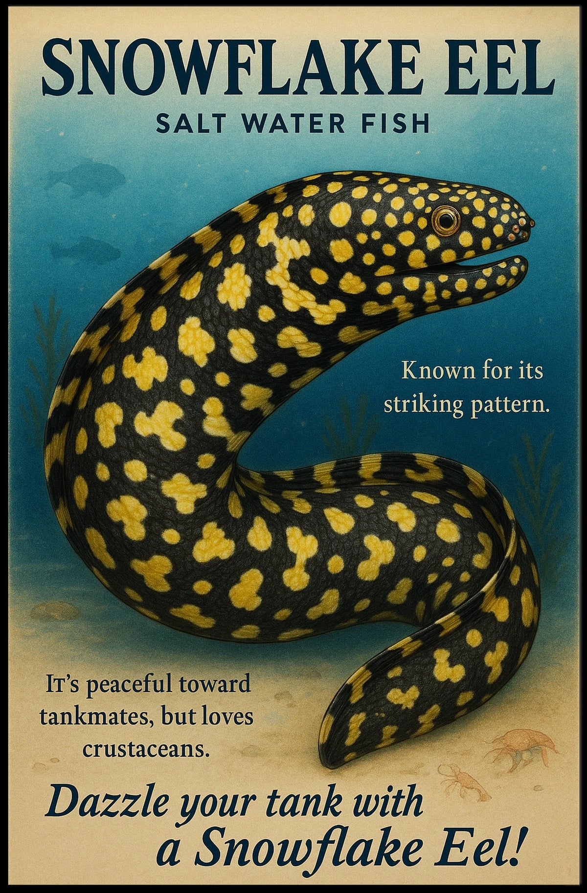 Snowflake Eel Saltwater Fish Poster