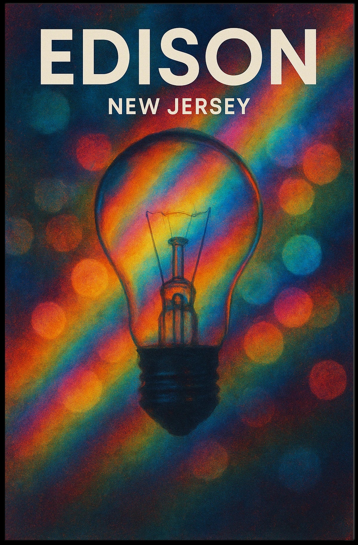 Edison New Jersey Scenic Minimalist Typography Poster