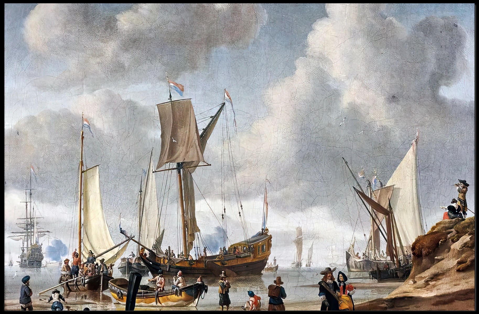 Maritime Adventure in a Bustling Historical Harbor Poster