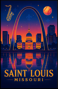 St. Louis Skyline at Dusk Poster