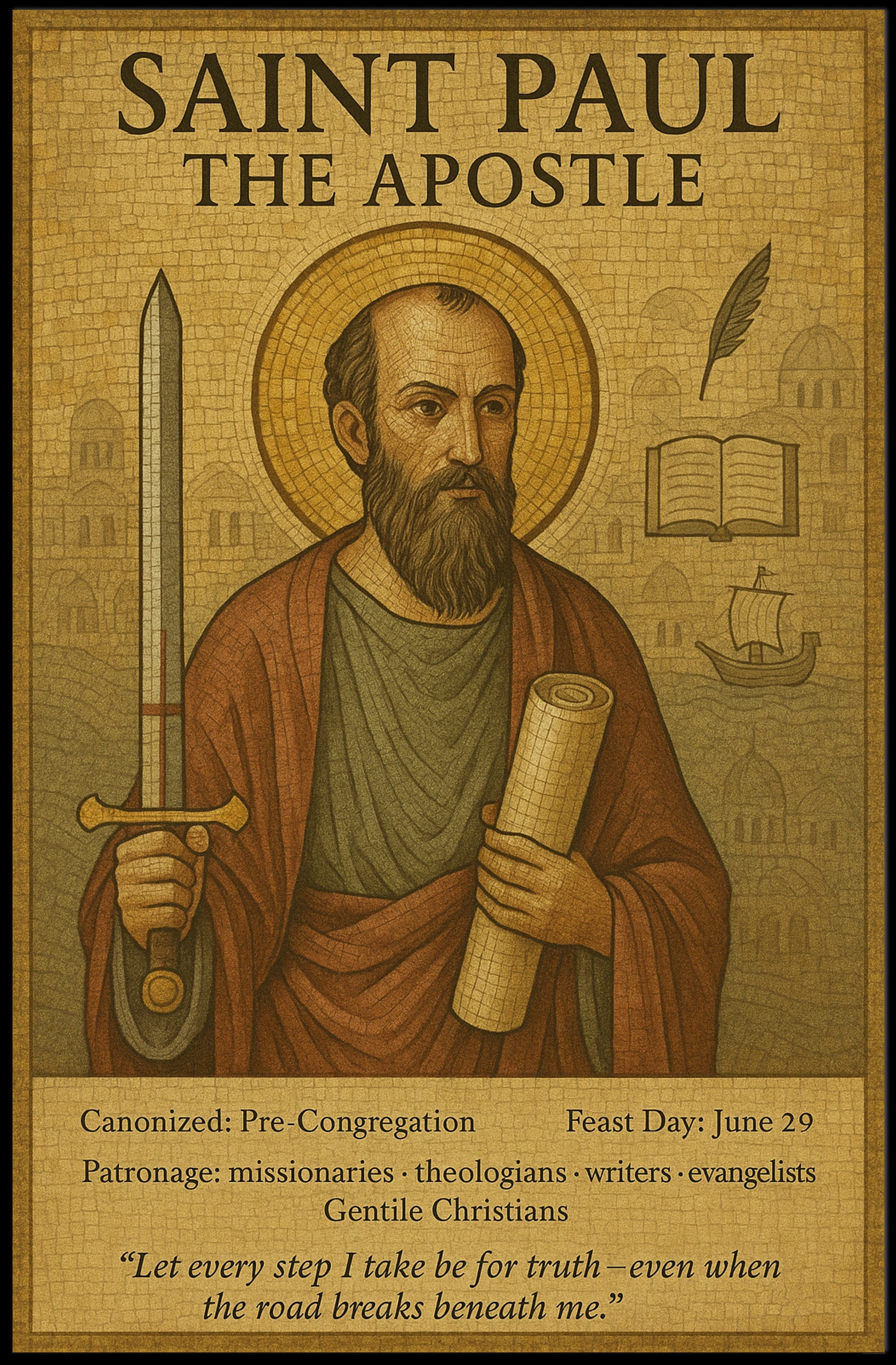 Saint Paul Traditional Religious Iconography Cultural Heritage Poster