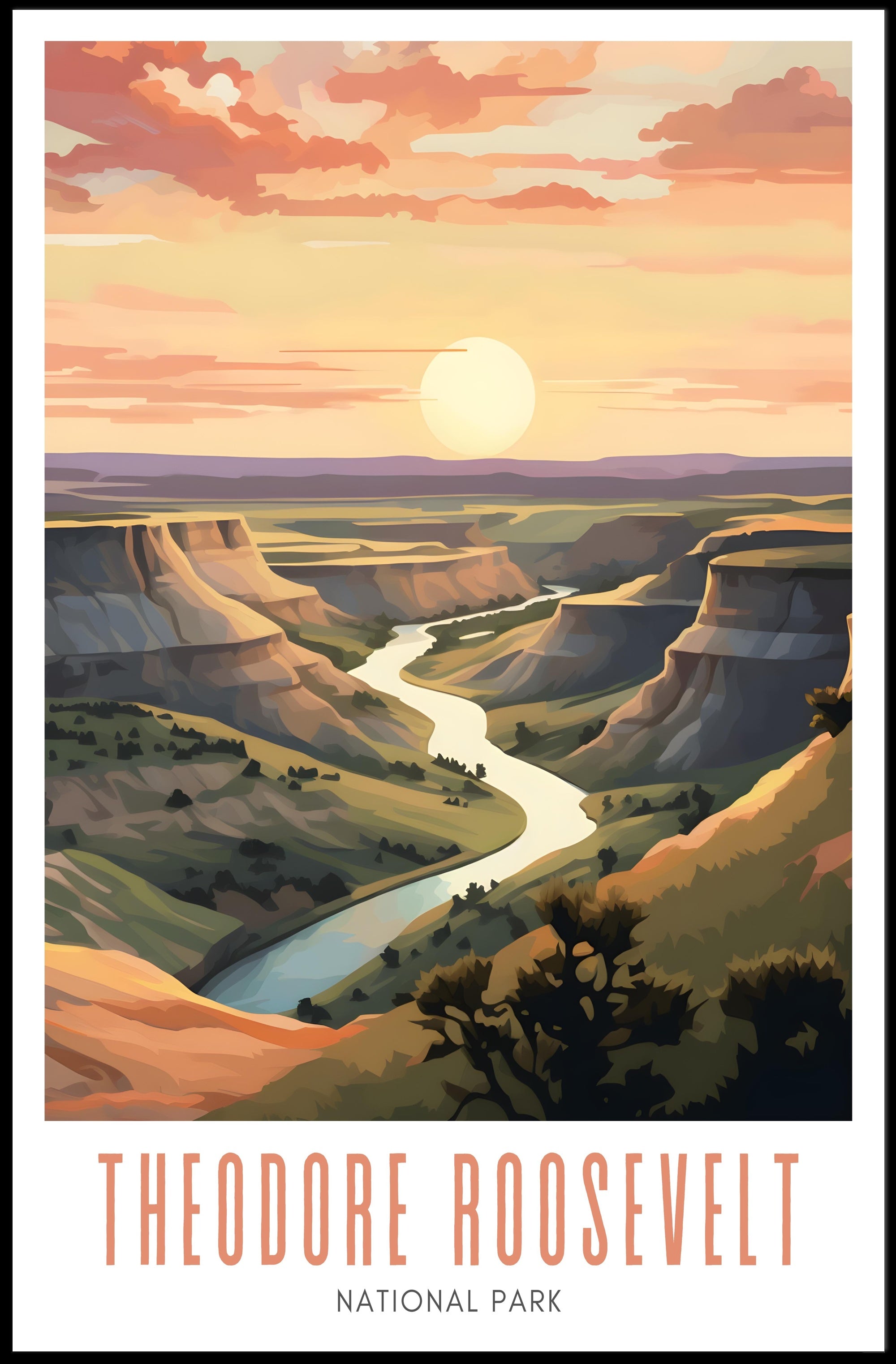 Theodore Roosevelt National Park Vintage Poster
