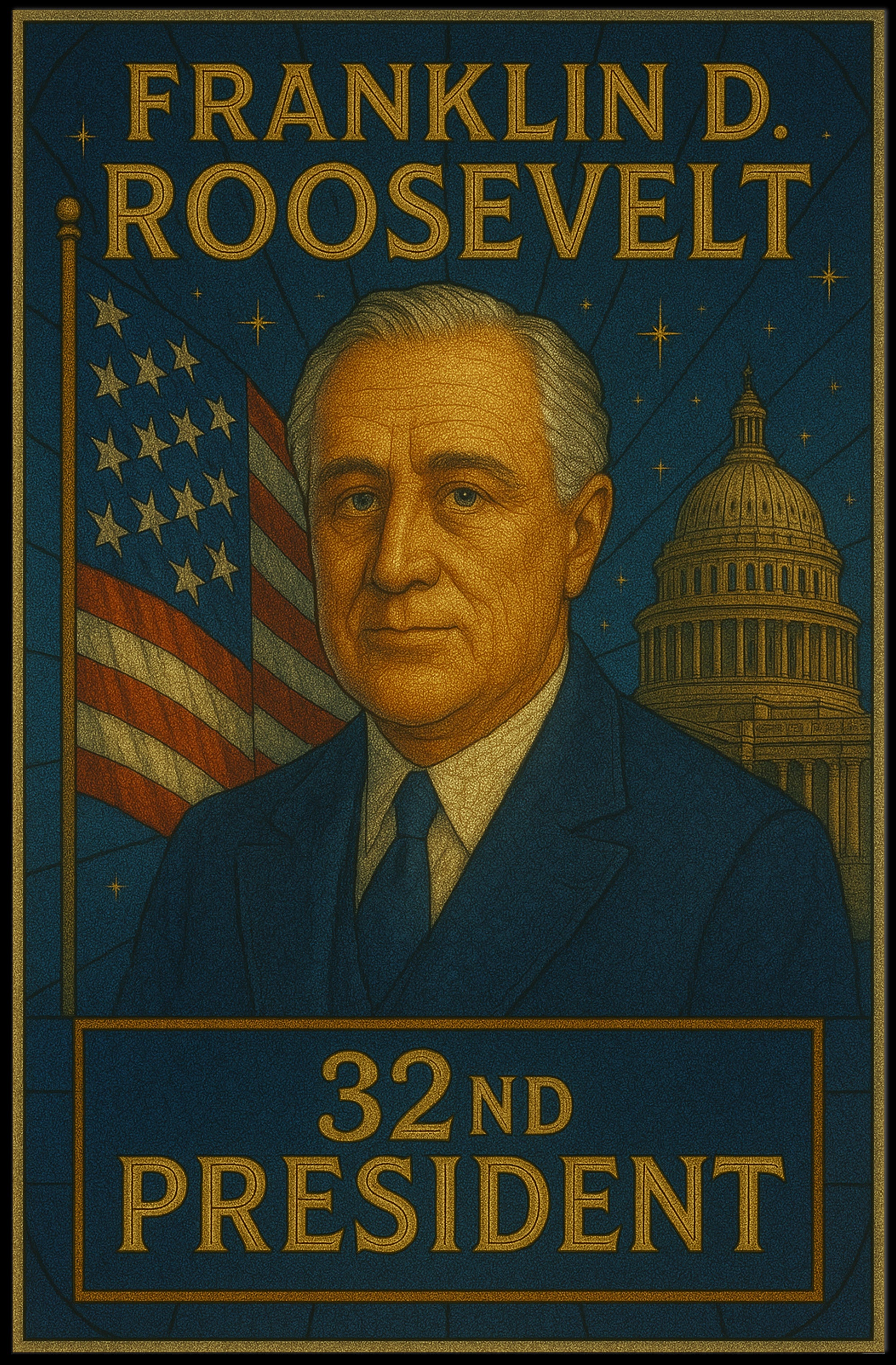 Franklin D. Roosevelt β 32nd President Poster PosterGoat