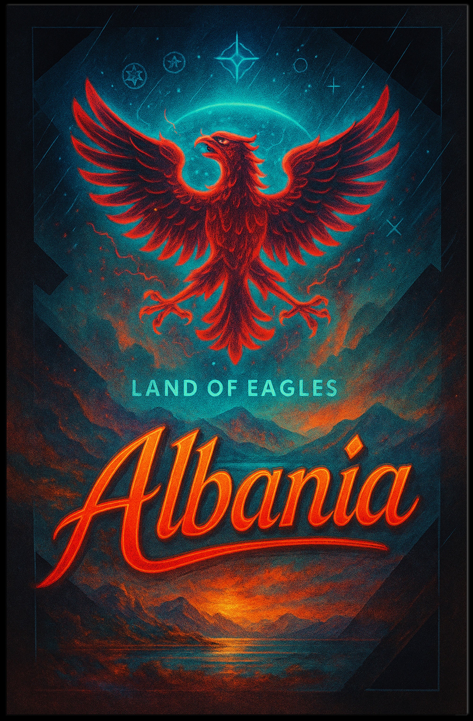Albania Travel Poster Vintage Land Of Eagles Print