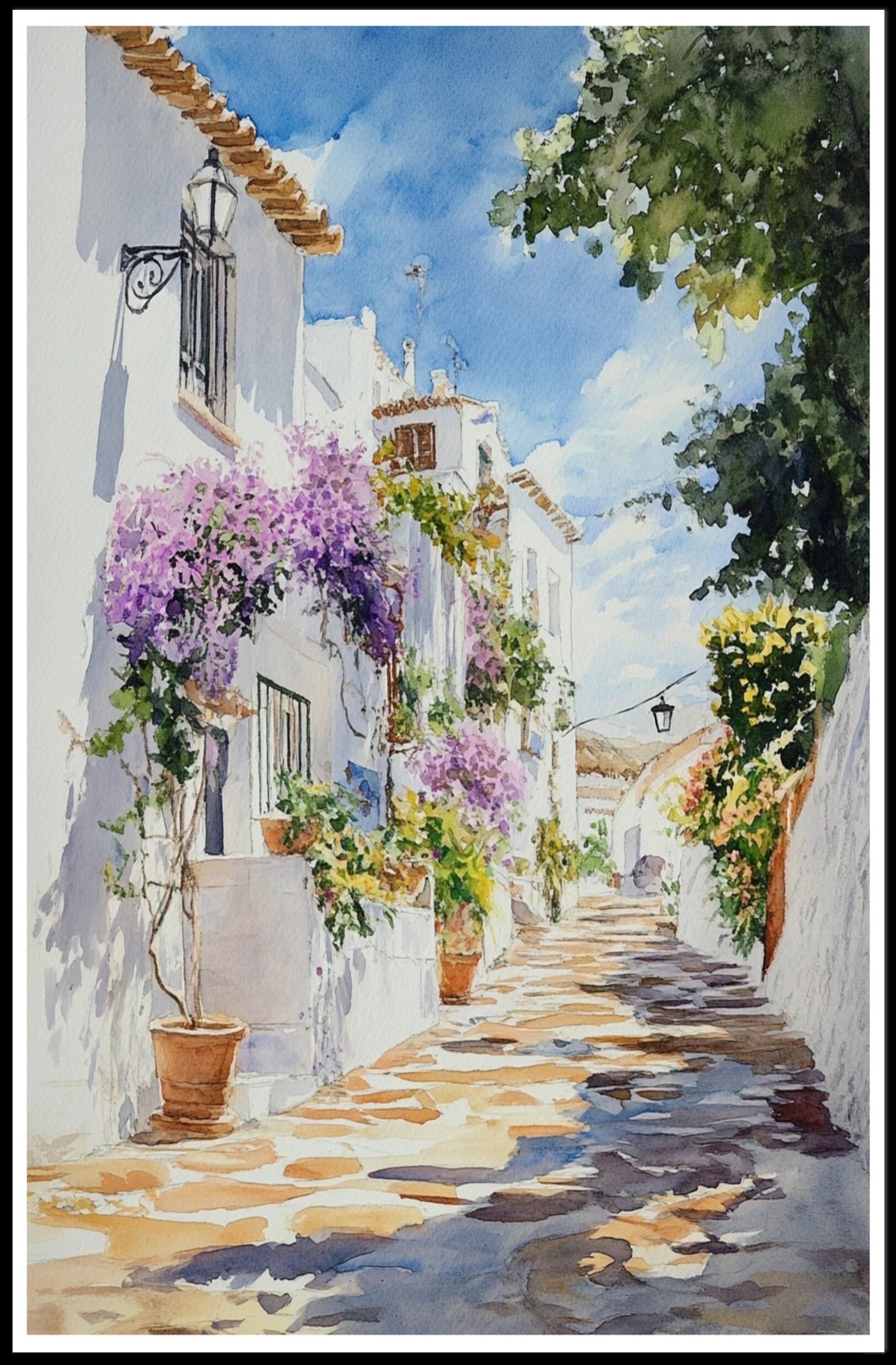 Serene Mediterranean Alley Poster PosterGoat