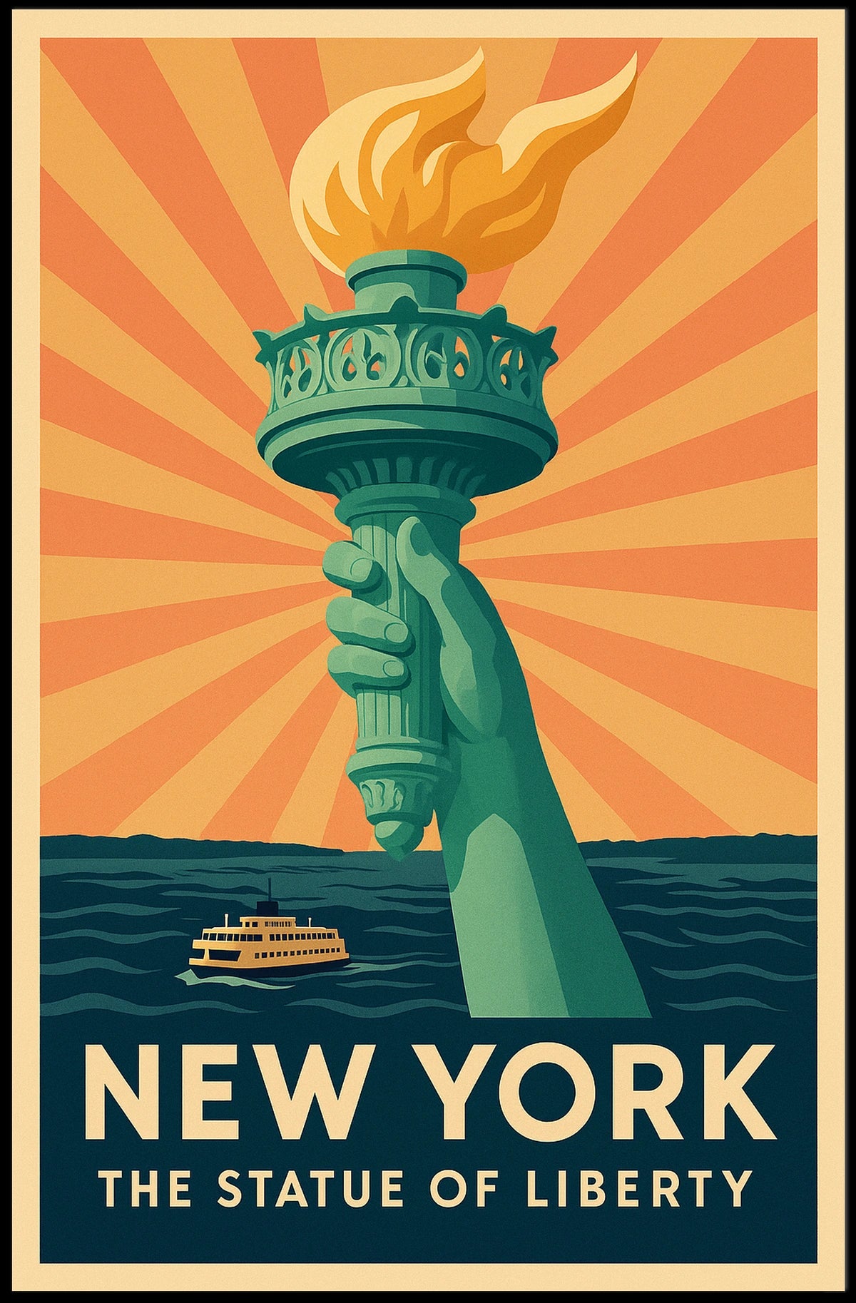 Statue of Liberty Vintage Travel Poster