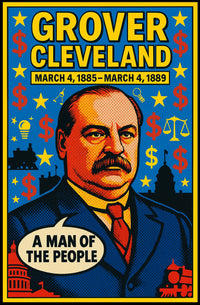 Grover Cleveland Pop Art Vintage Presidential Poster PosterGoat