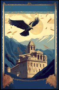 Majestic Fortress Beneath the Soaring Eagle Poster