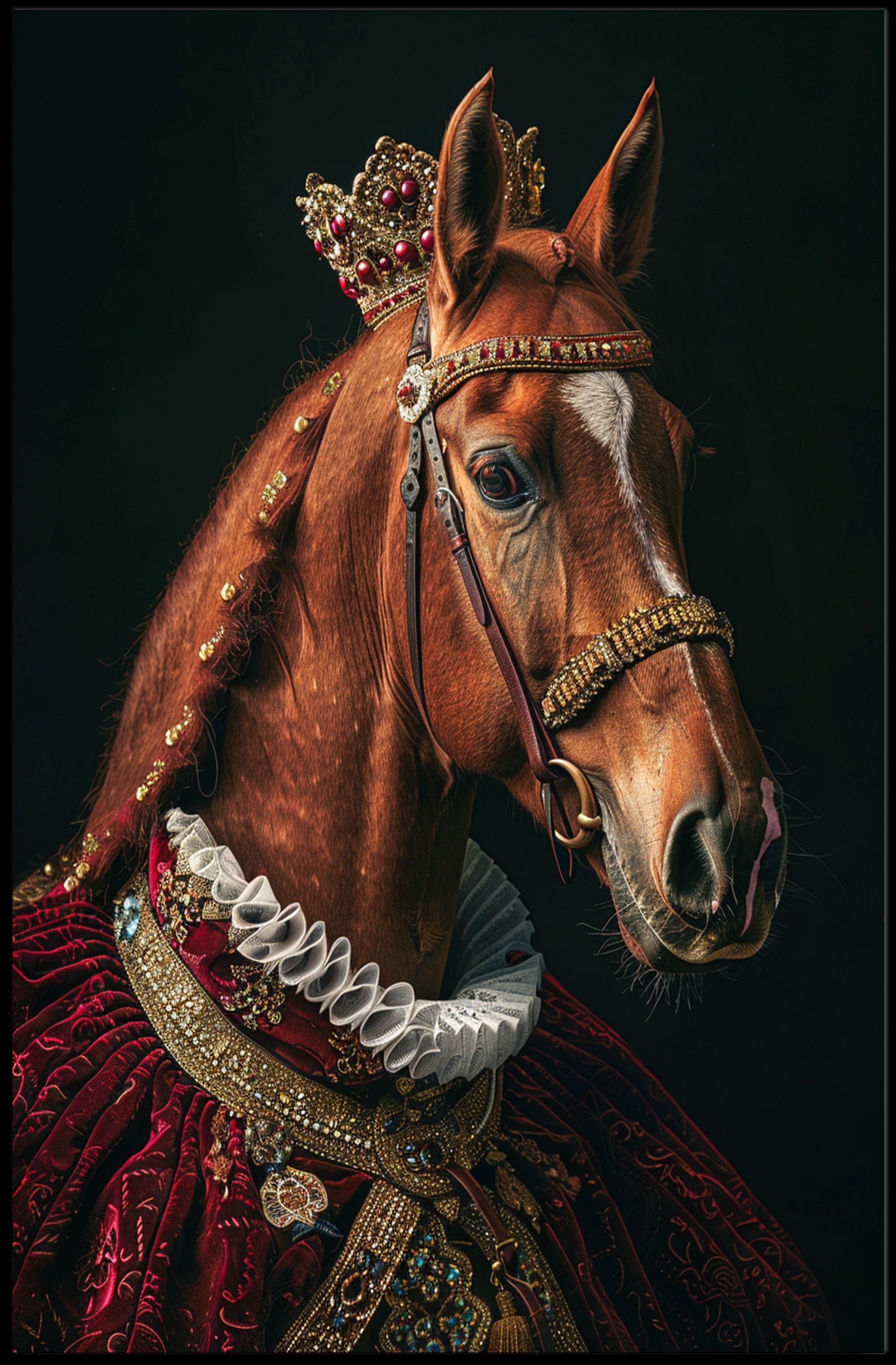 Regal Equine Portrait Art Print for Home Decor and Wall Art PosterGoat