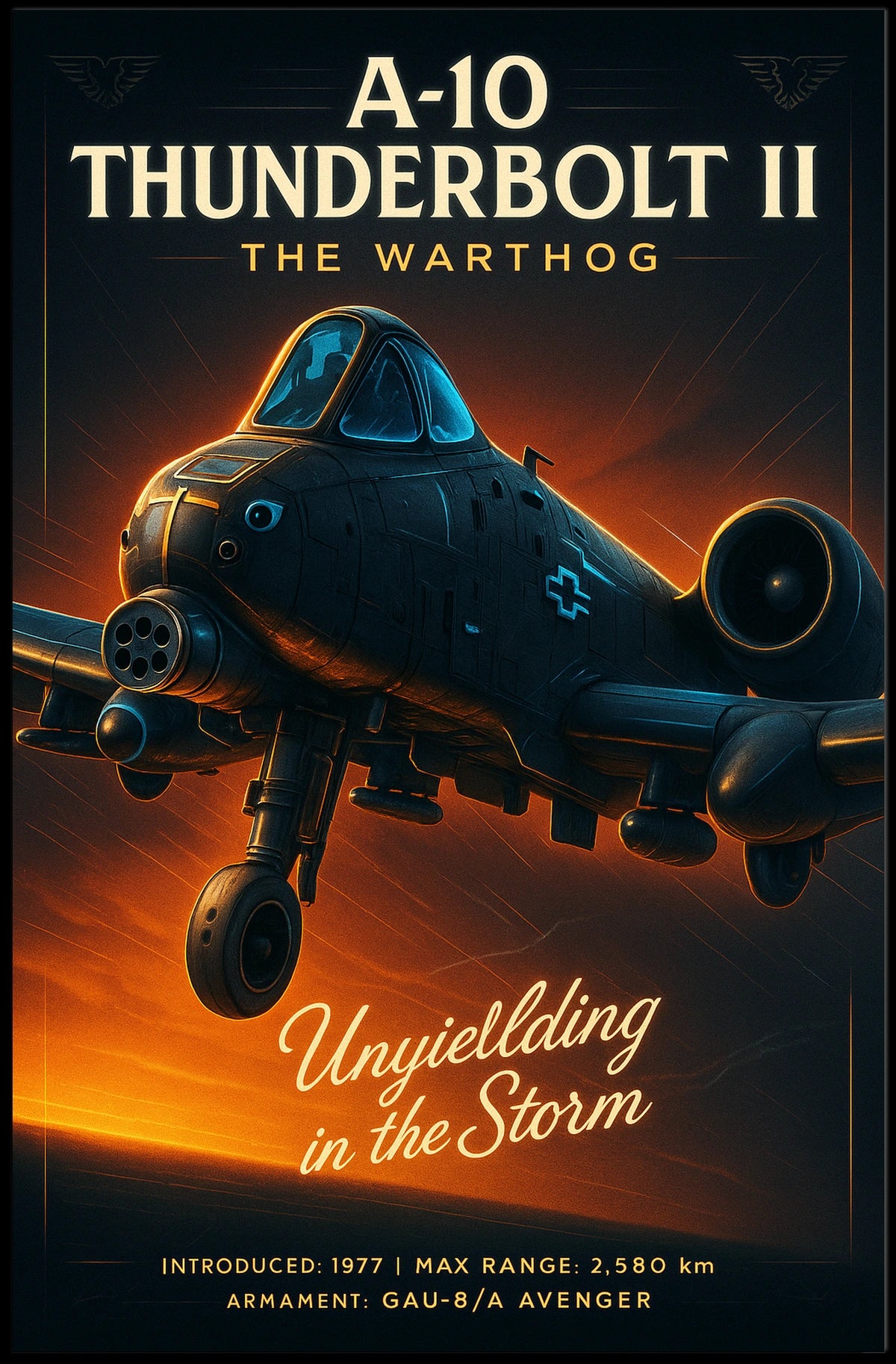 A-10 Thunderbolt II: Unyielding in the Storm Military Poster