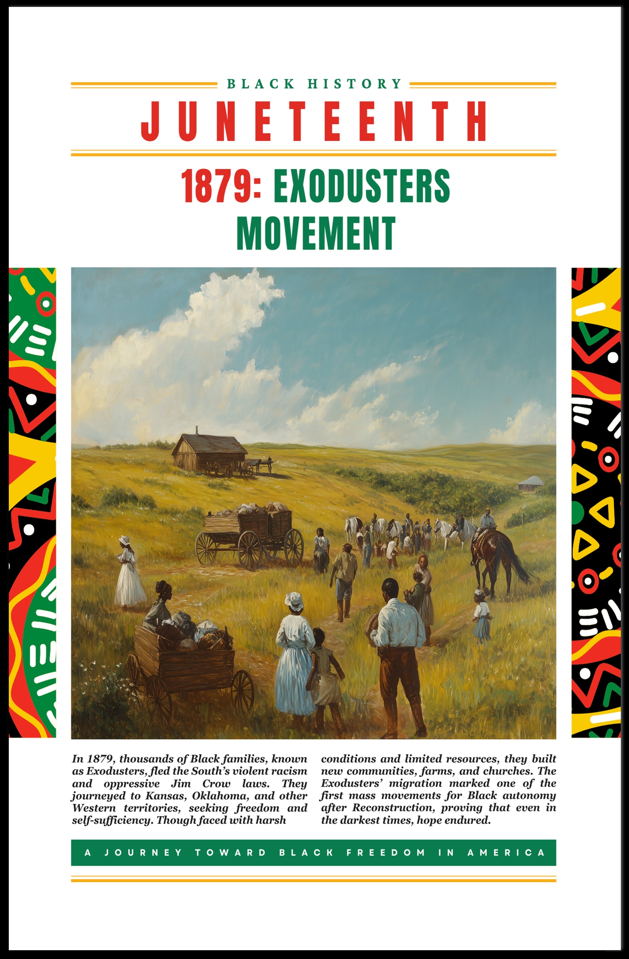 Juneteenth Exodusters Migration Commemoration Cultural or Heritage Poster
