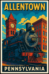Allentown, Pennsylvania Vintage Travel Poster