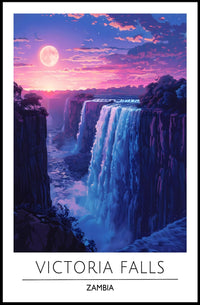 Victoria Falls Sunset Travel Poster