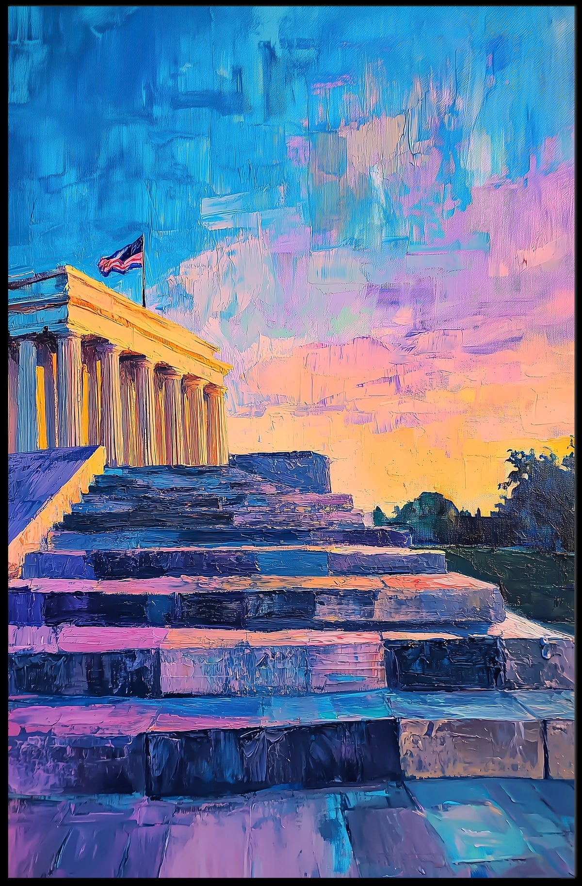 Lincoln Memorial Steps At Dusk Sunset Inspired Poster