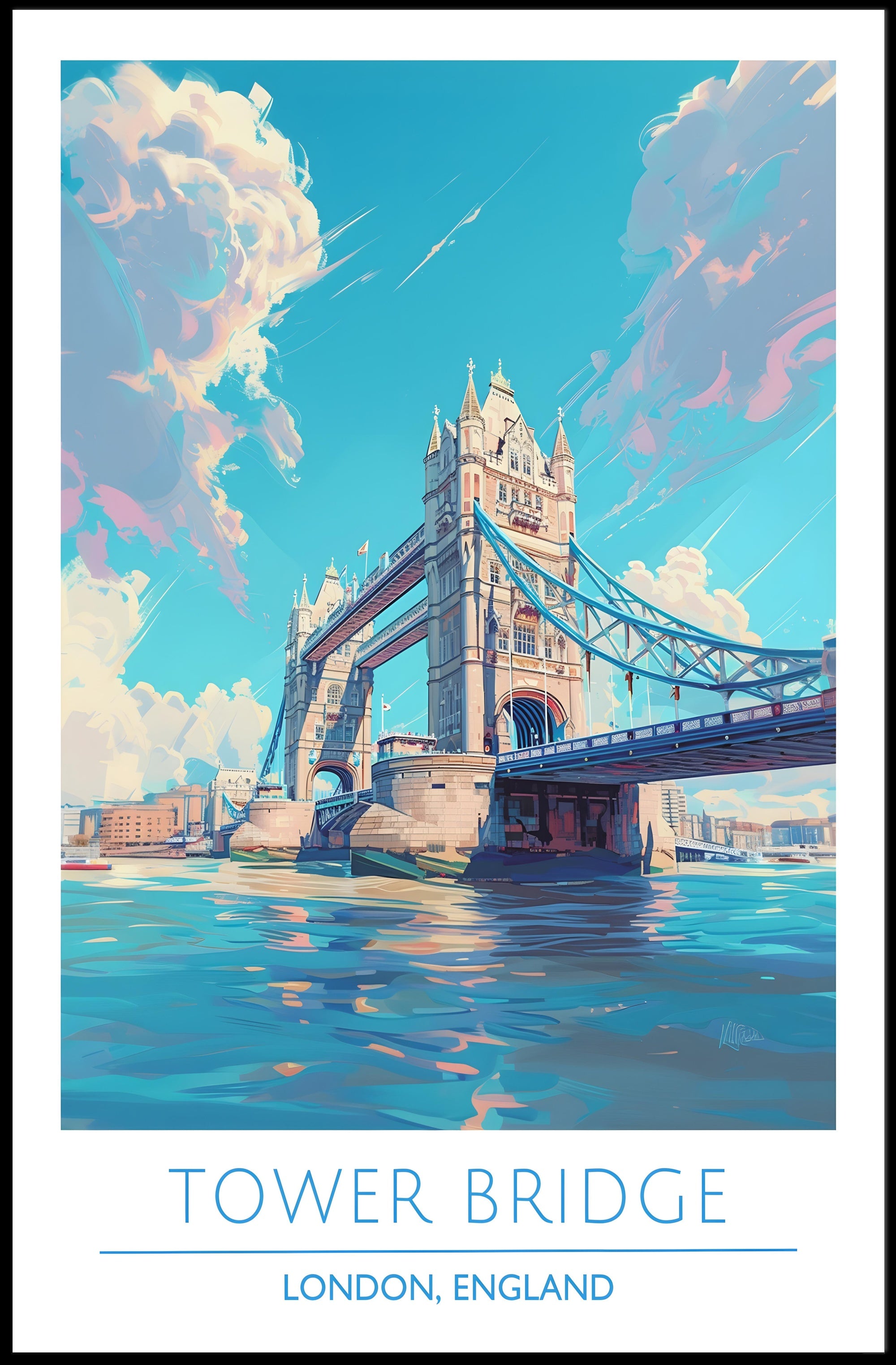 Tower Bridge Illustration Poster