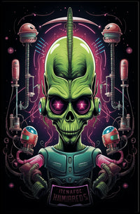 Alien Cyborg Encounter Poster