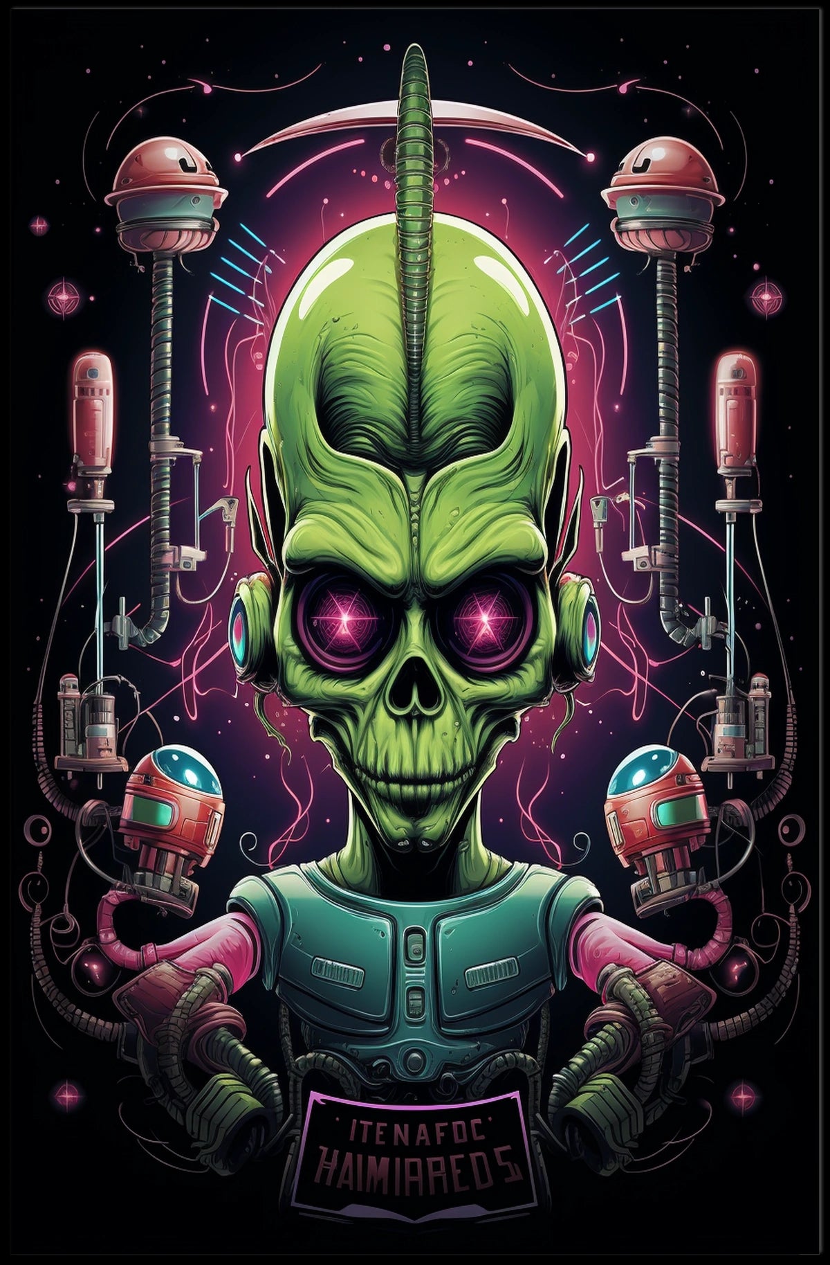 Alien Cyborg Encounter Poster