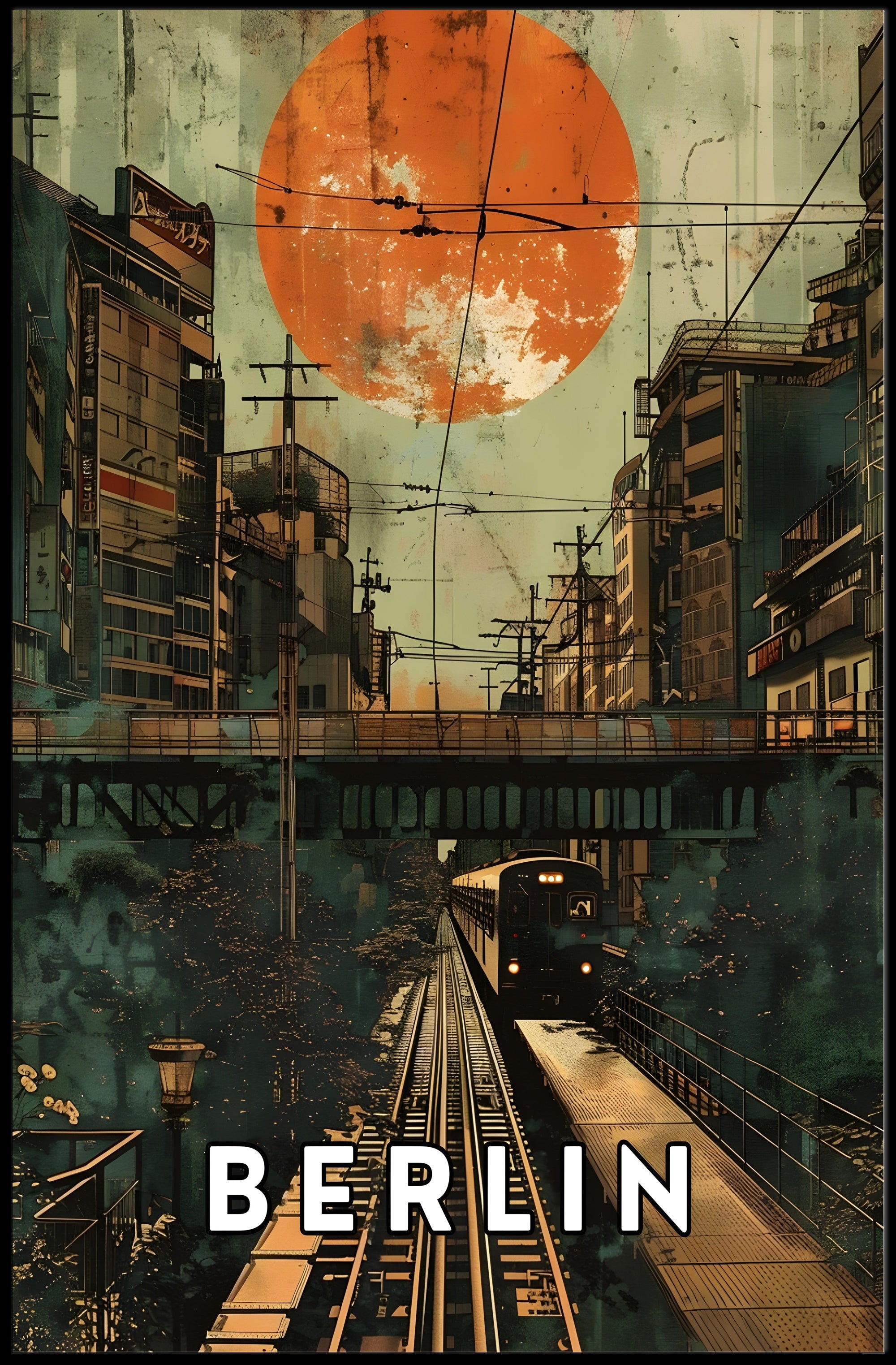 Urban Sunset in Berlin Poster