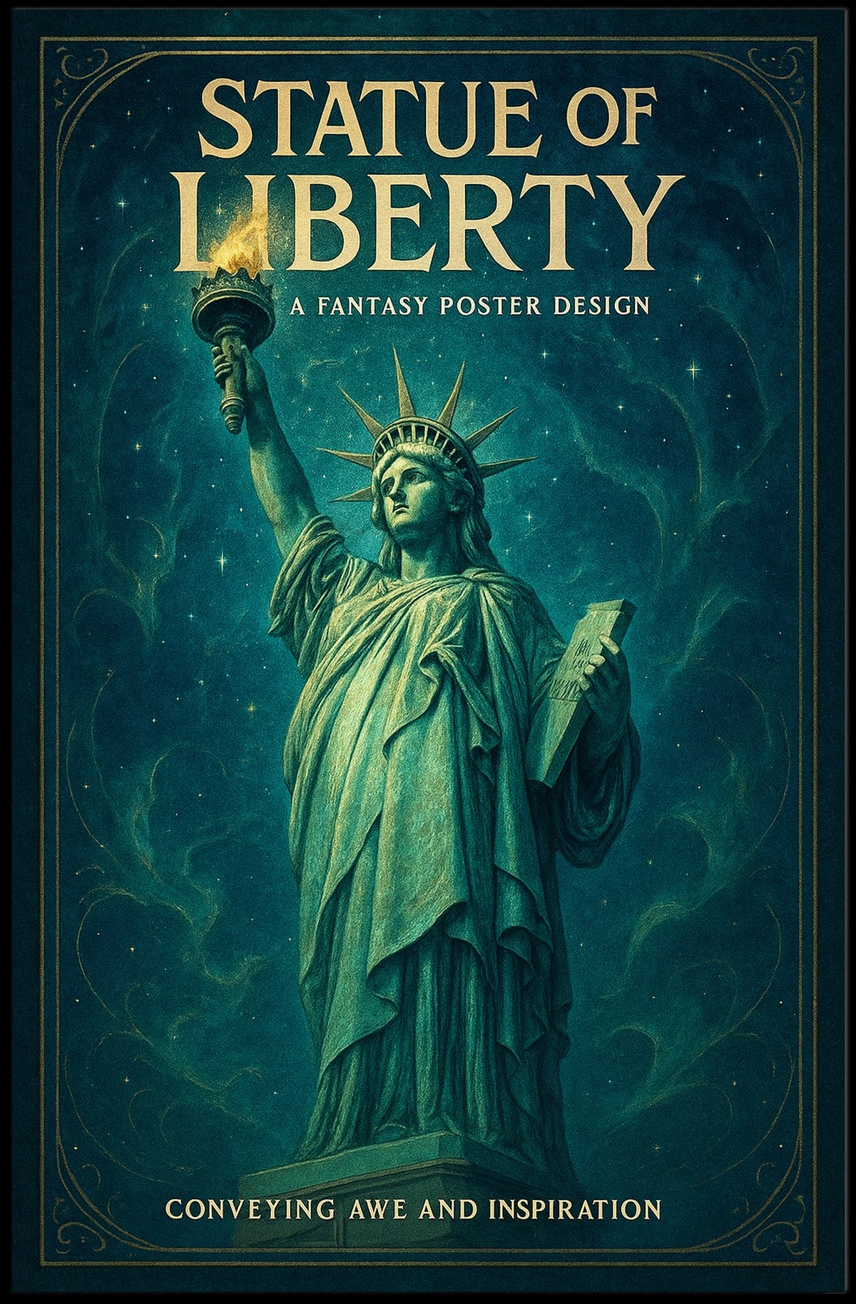 Statue of Liberty A Fantasy Poster Design Poster
