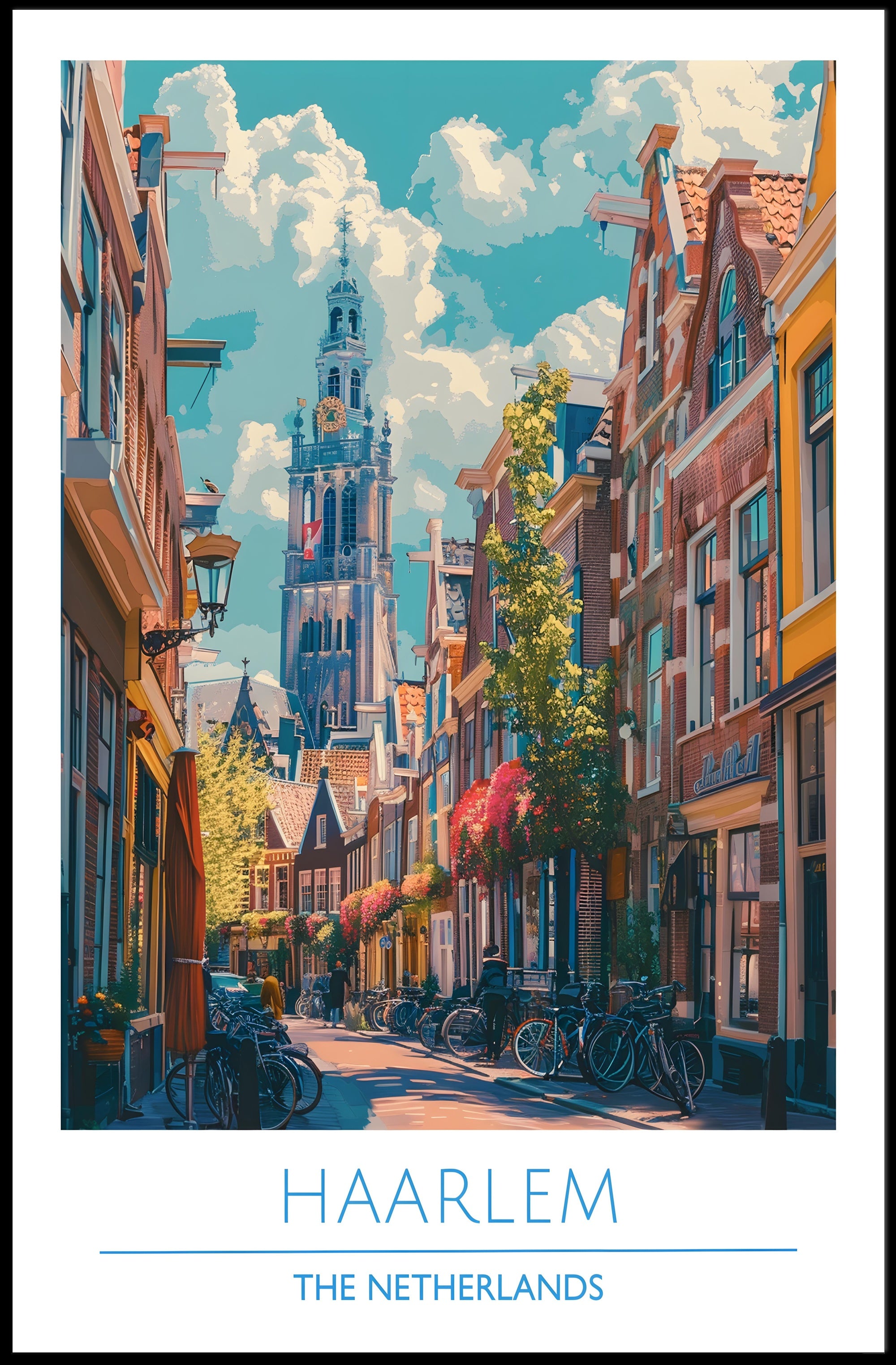 Haarlem Street Scene Poster