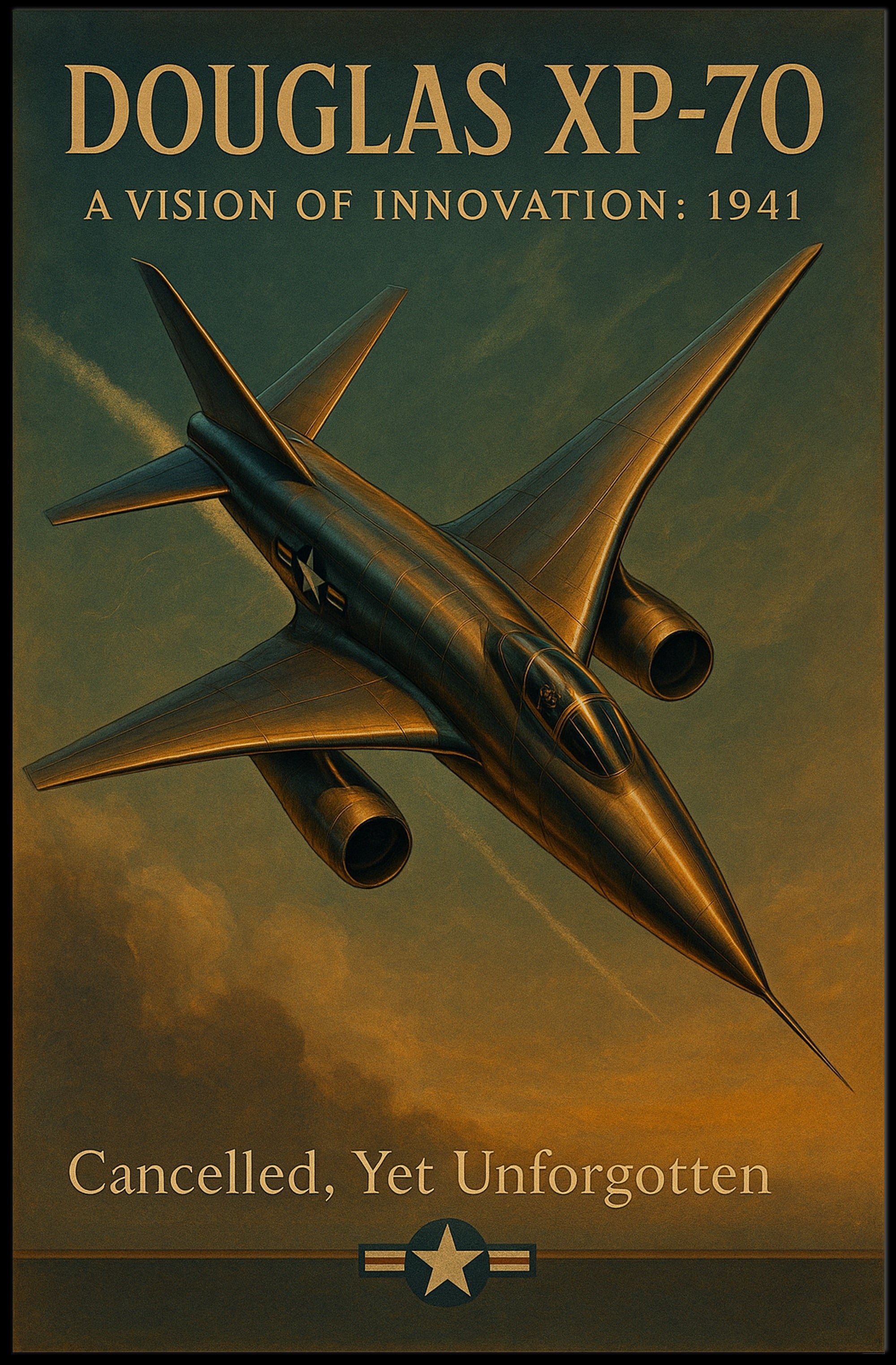 Douglas XP 70 Vintage Aviation Poster Print