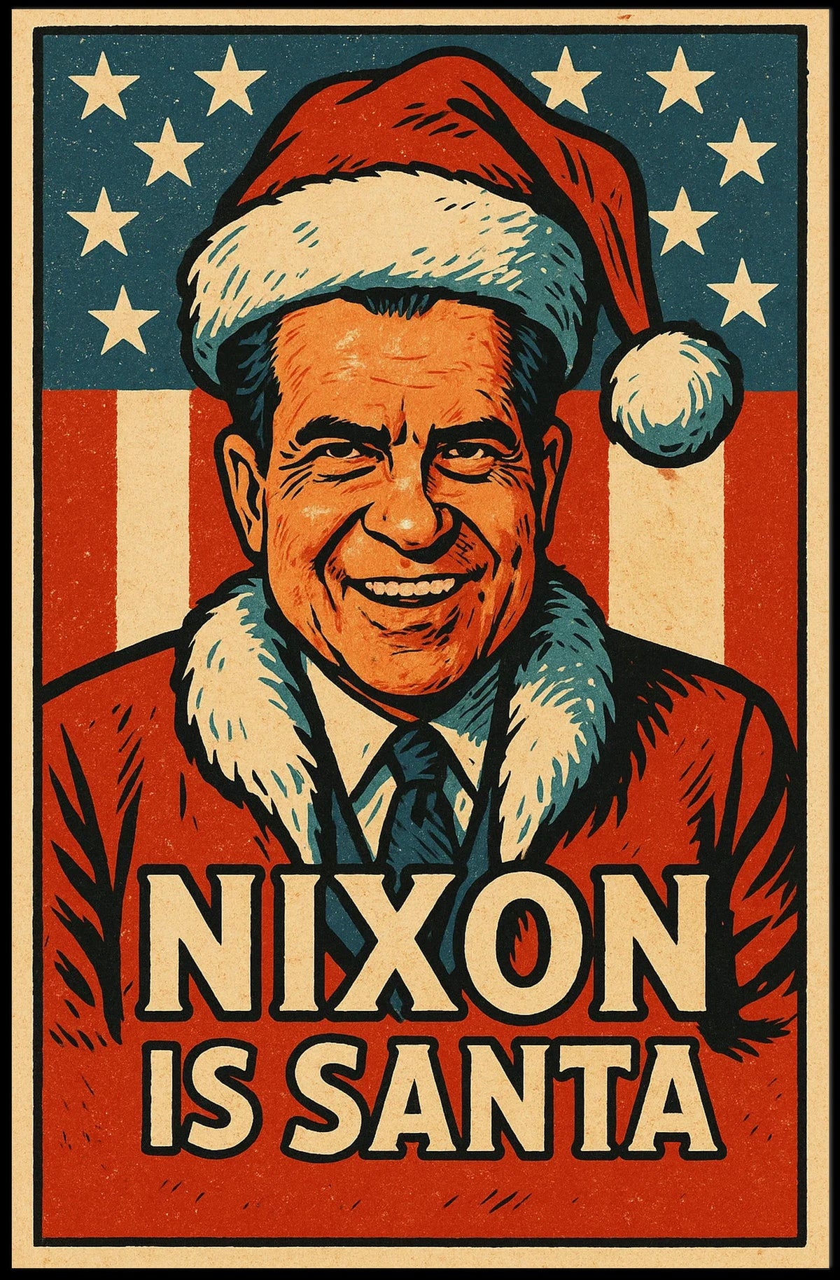 Nixon As Santa Poster