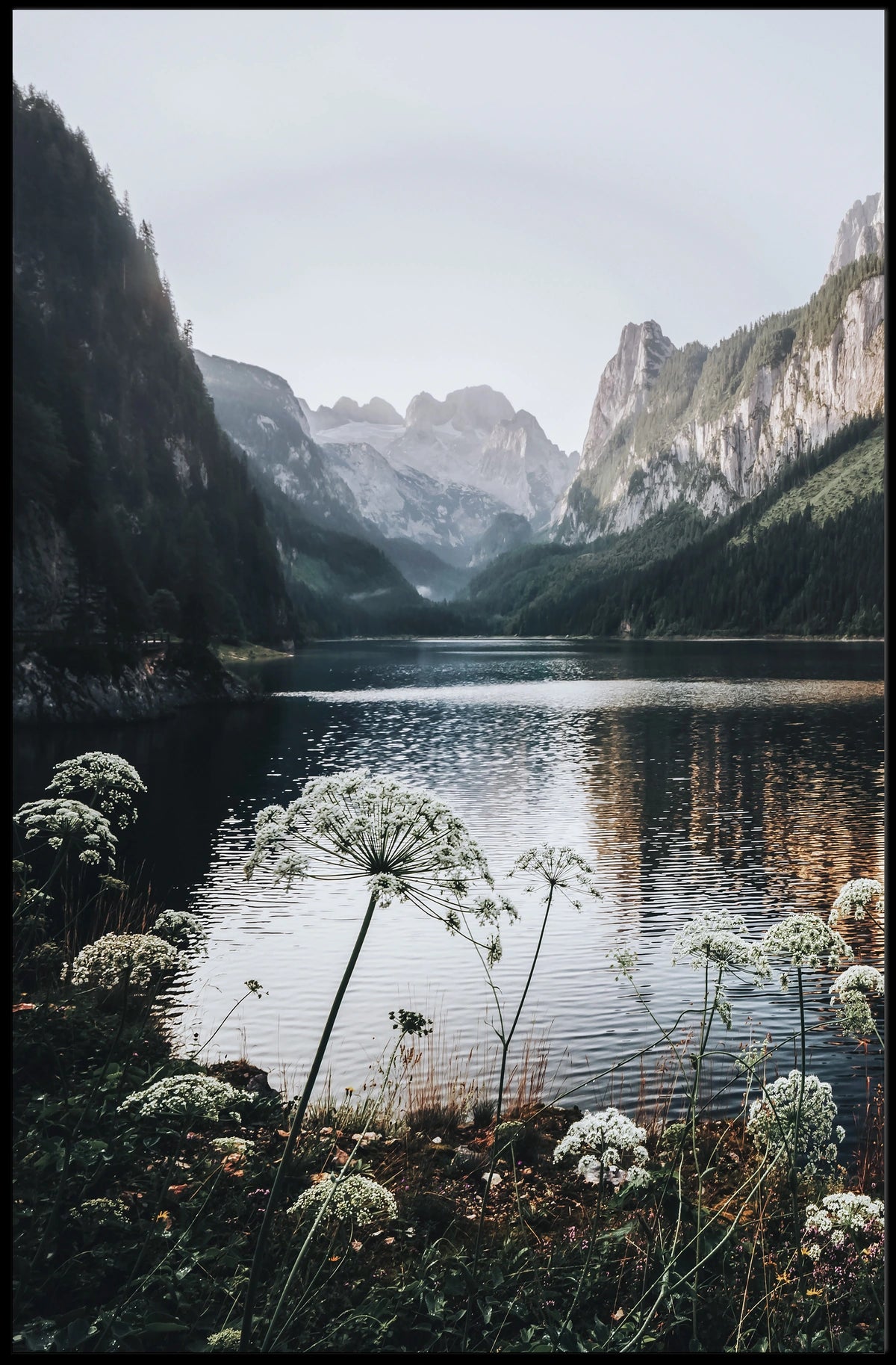 Majestic Mountain Landscape Poster with Tranquil Lake