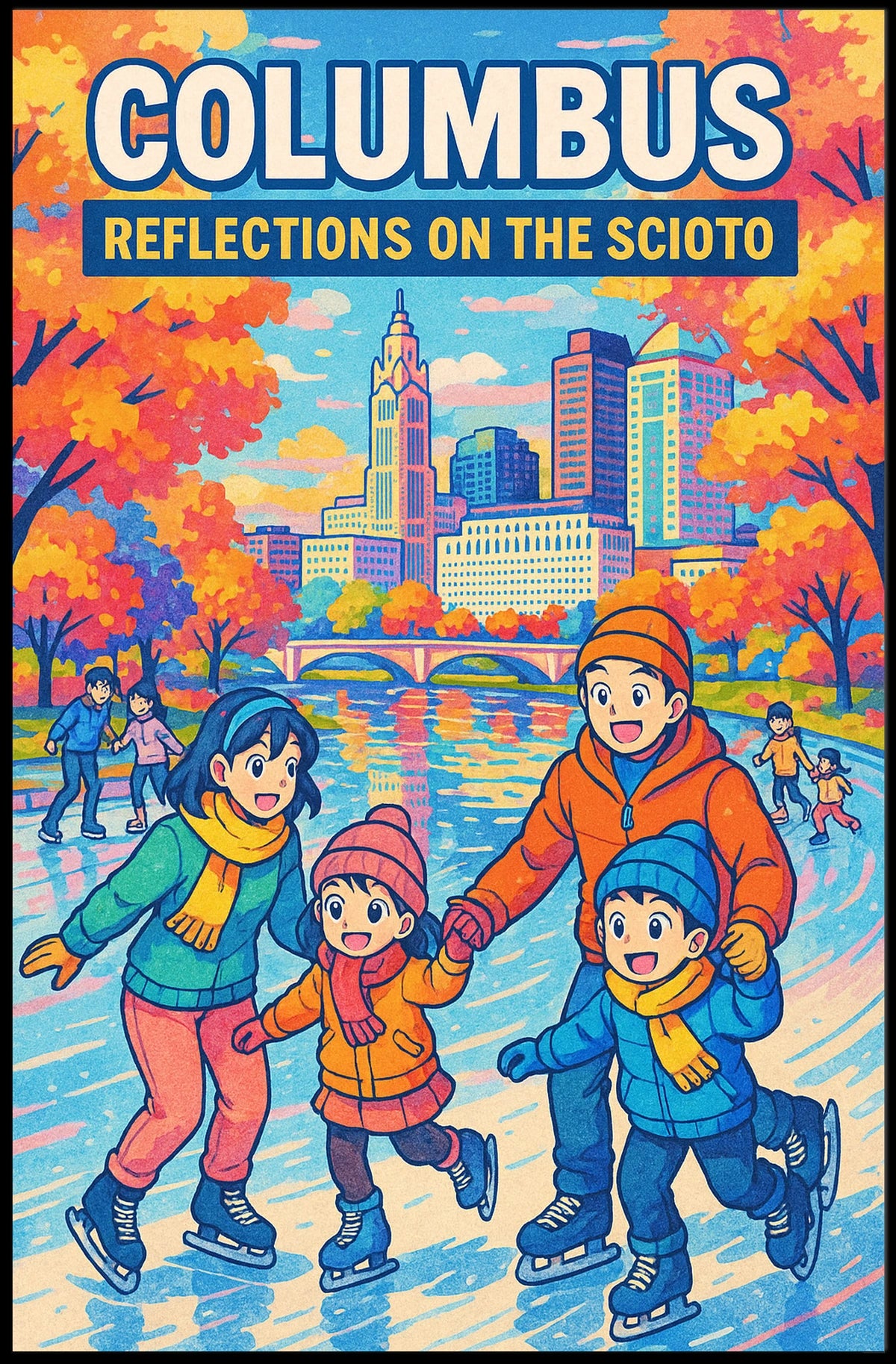 Columbus Reflections on the Scioto Poster