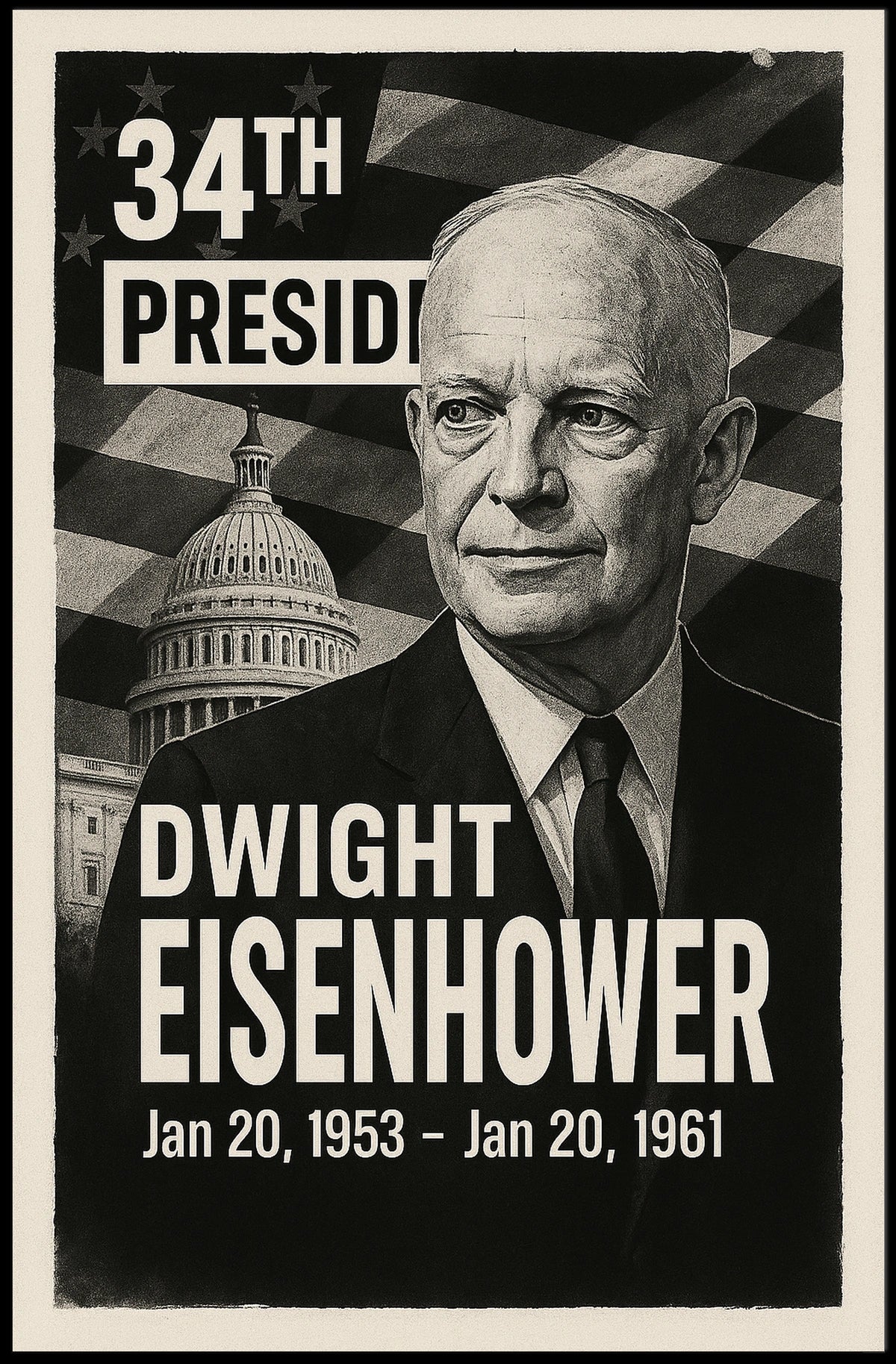 Eisenhower Presidential Portrait: Historical or Presidential Poster