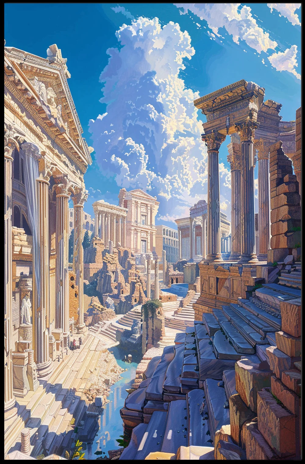 Ancient Roman Ruins: A Timeless Fantasy Poster