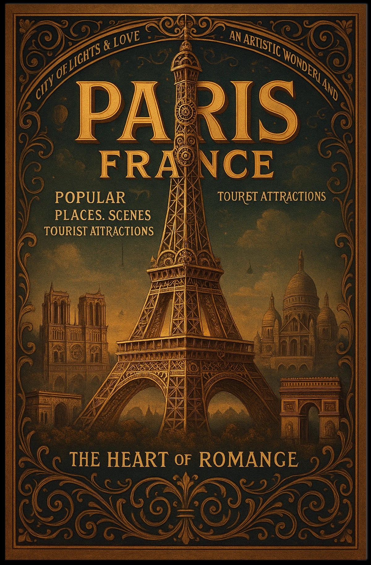 Paris, France The Heart of Romance Poster