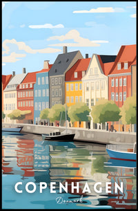 Copenhagen Nyhavn Waterfront Scene Urban or Cityscape Poster