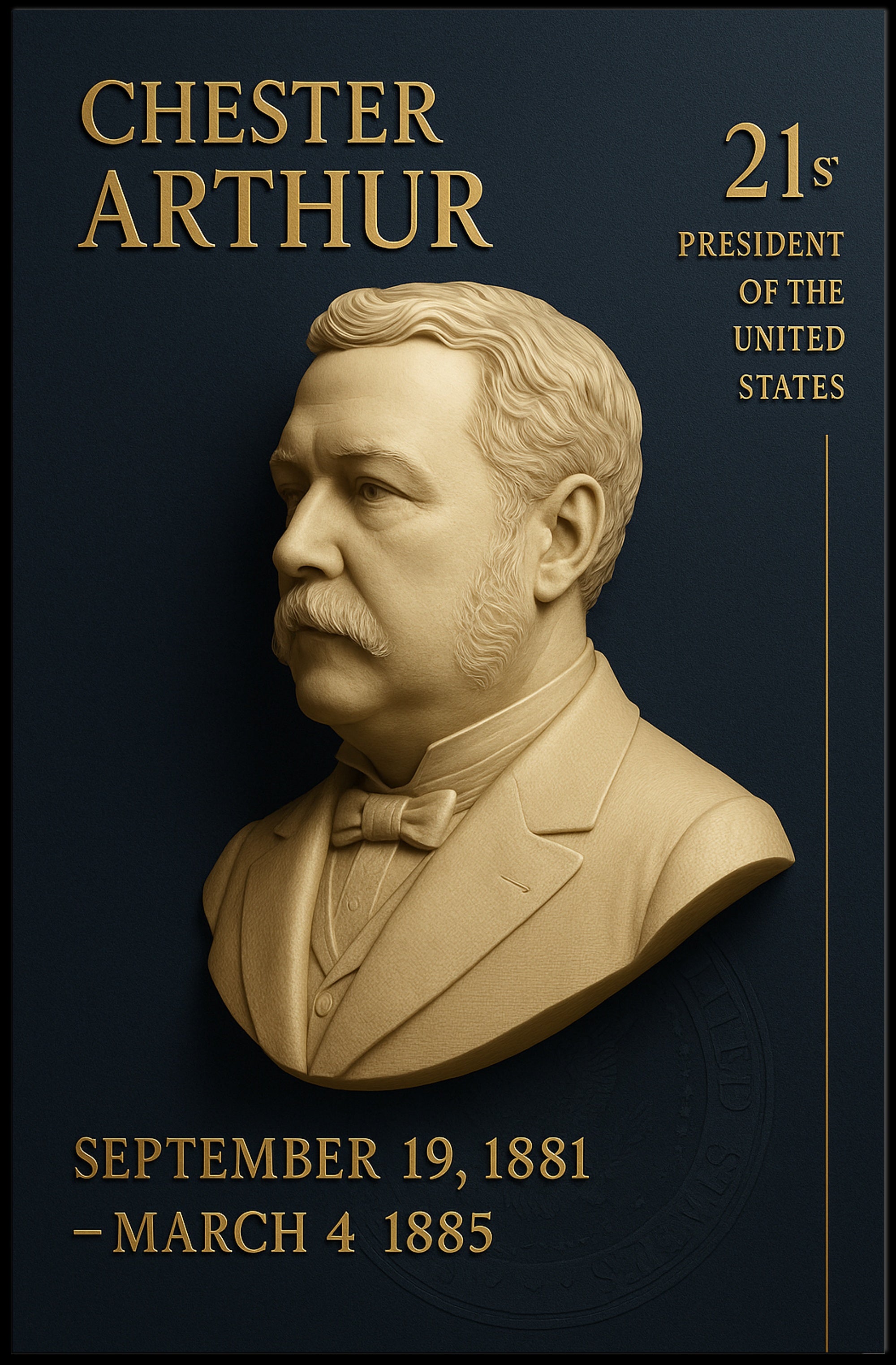 Chester A. Arthur Commemorative Vintage Presidential Poster PosterGoat