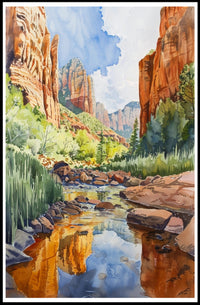 Tranquil Canyon Stream Poster PosterGoat
