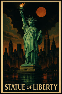 Statue of Liberty during mysterious twilight Urban or Cityscape Poster