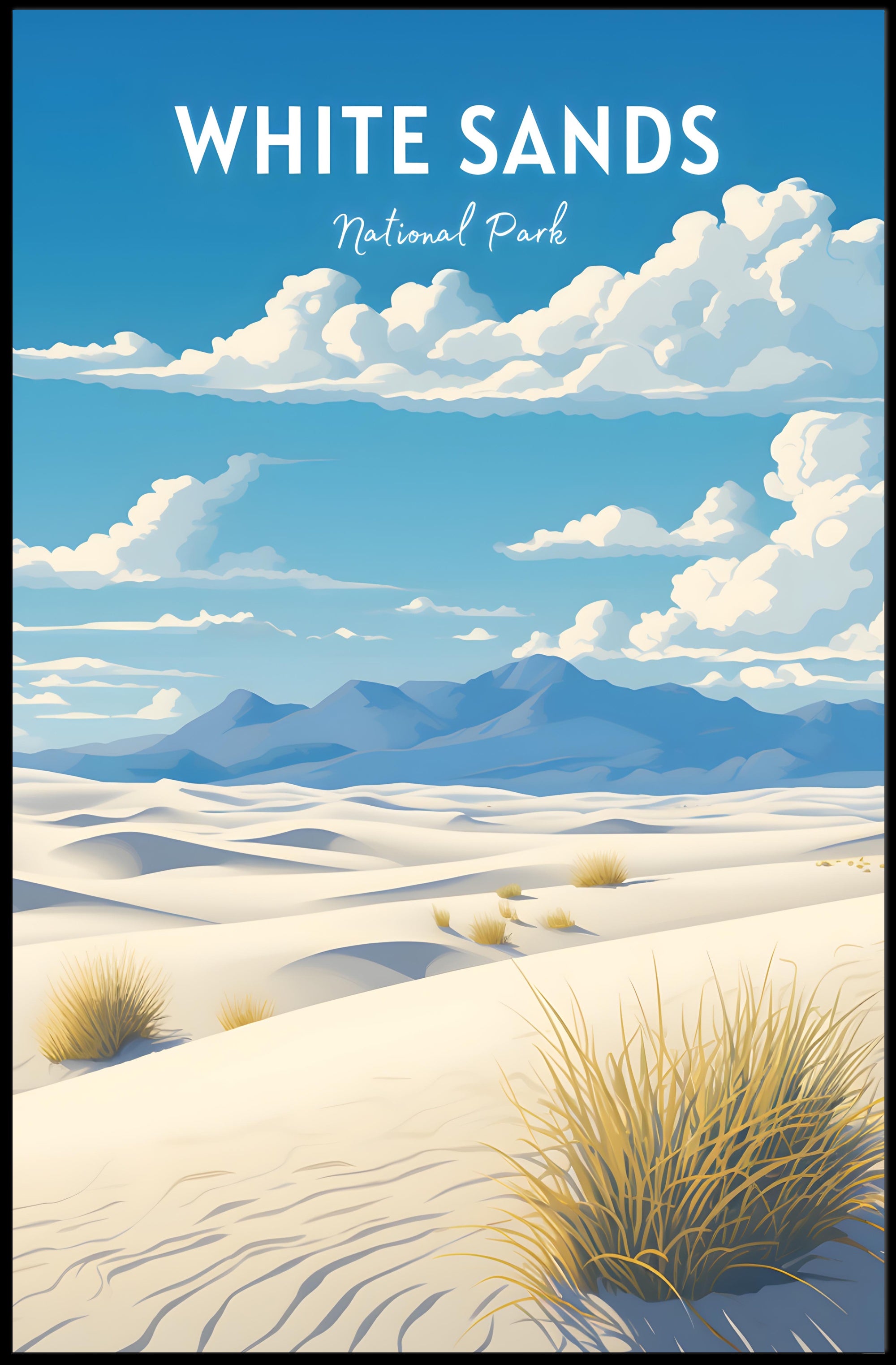 White Sands National Park Poster Vintage Travel Art