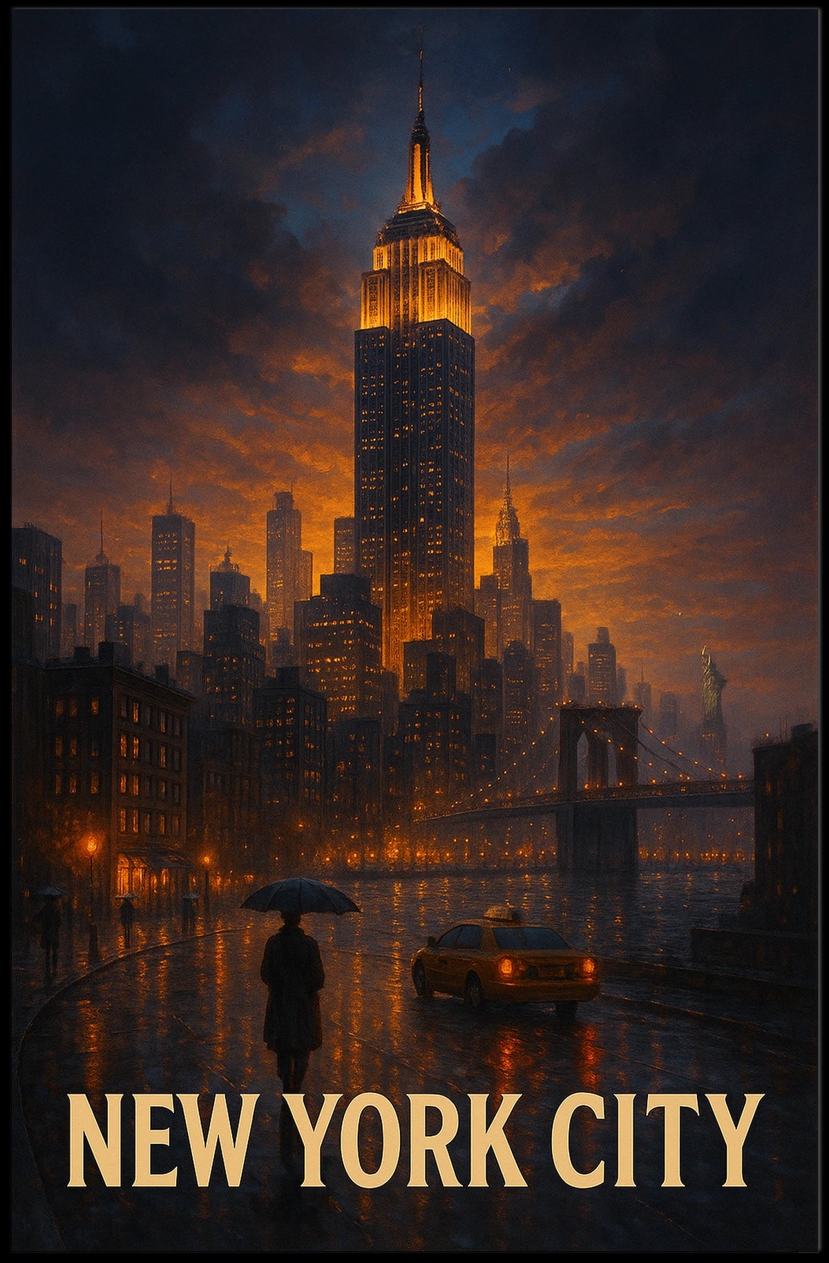 New York City at Dusk Poster