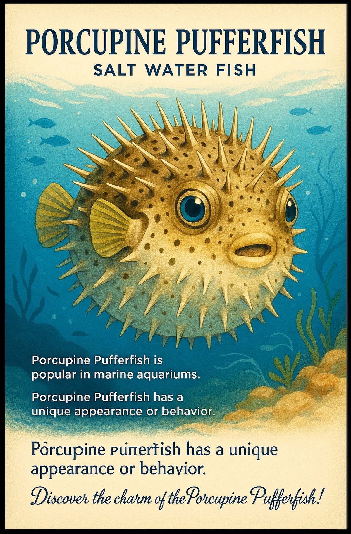 Discover the Porcupine Pufferfish Poster