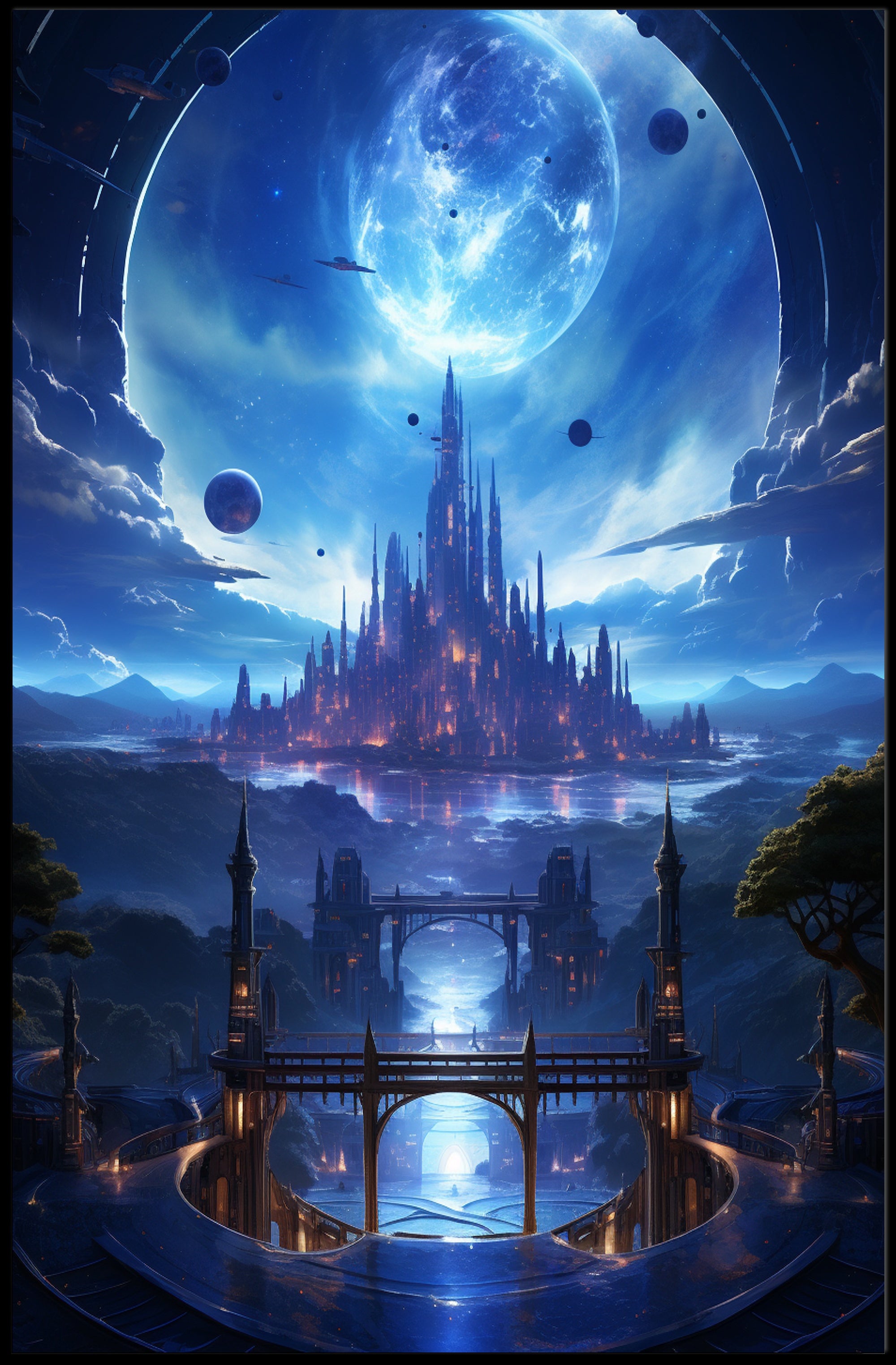 Celestial Cityscape Poster