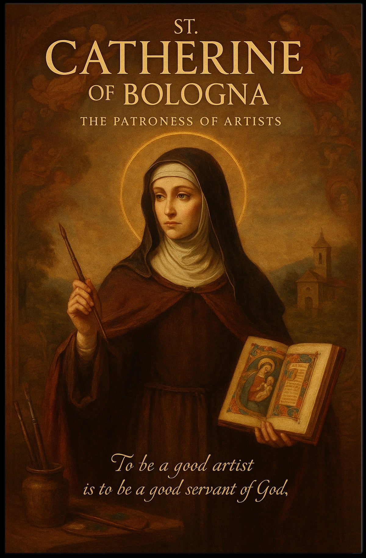 St. Catherine of Bologna The Patroness of Artists Poster