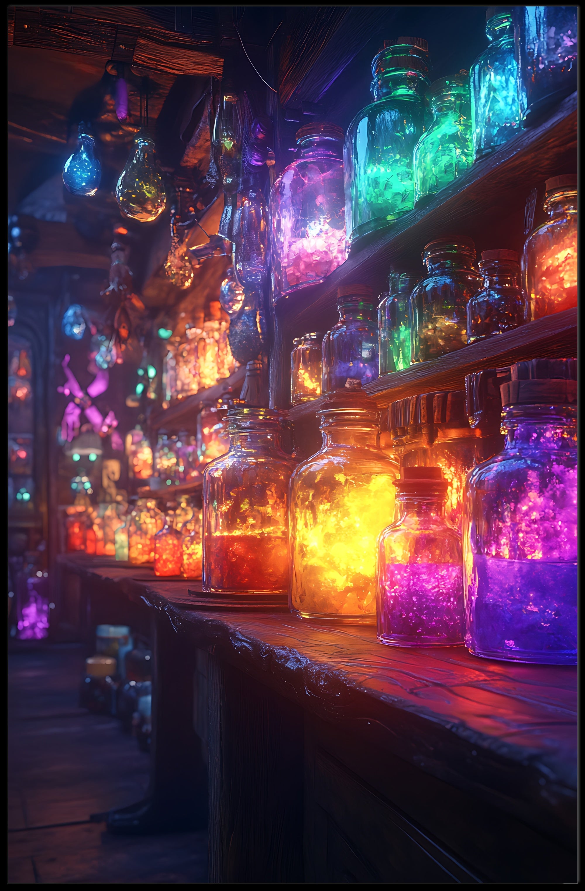 Magical Potion Laboratory with Fantastical Mystical Charm Fantasy Poster