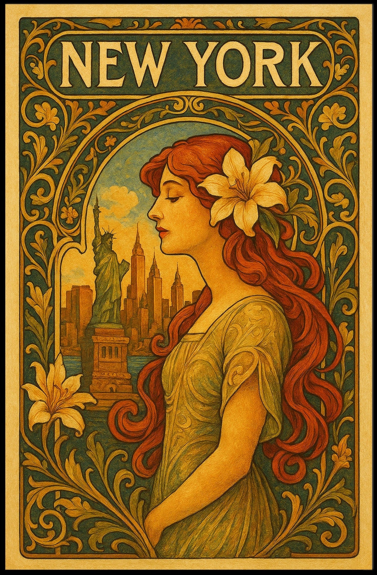 New York Art Nouveau Poster