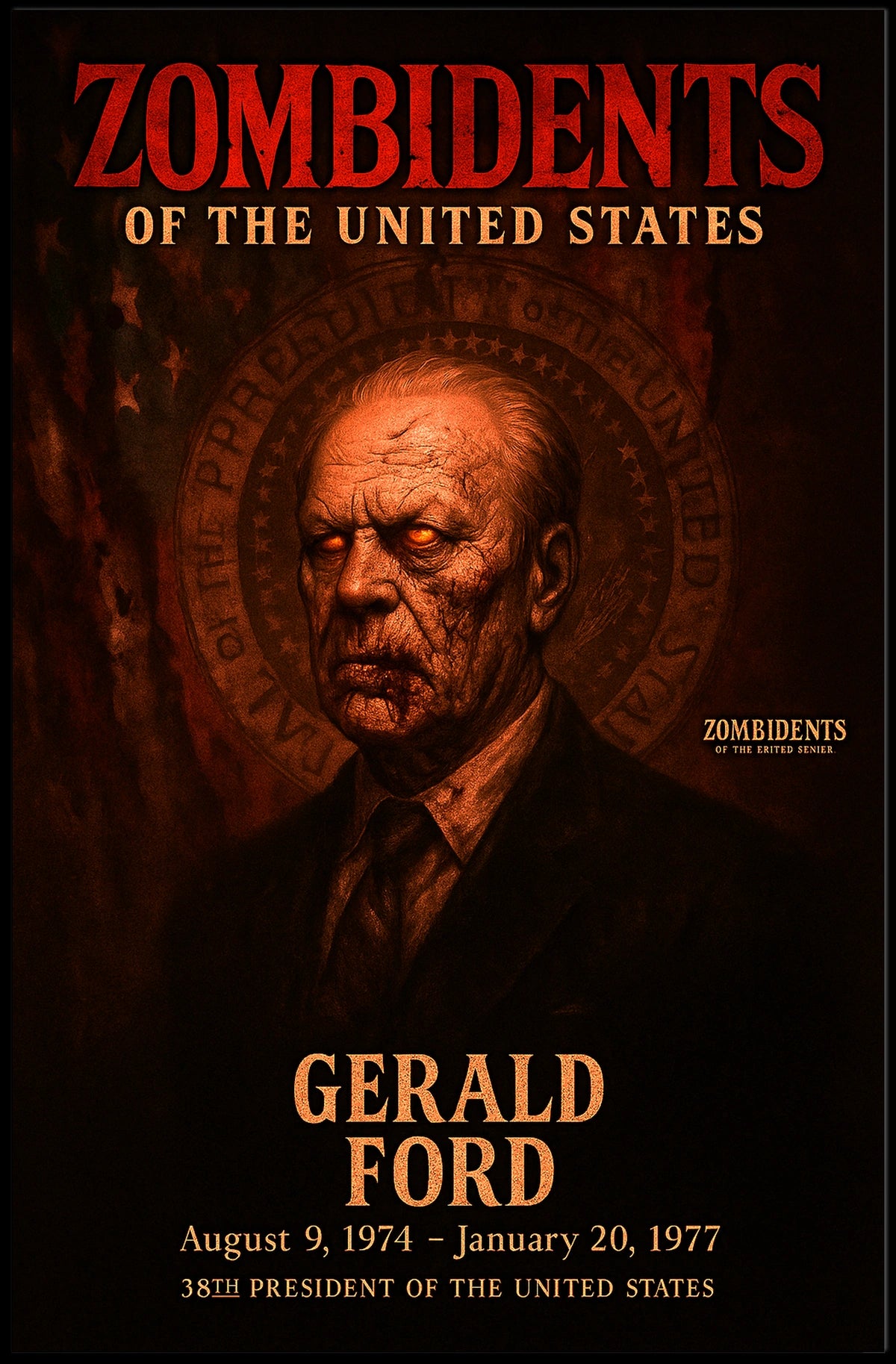 Gerald Ford 38th President of the United States Zombidents Poster Series