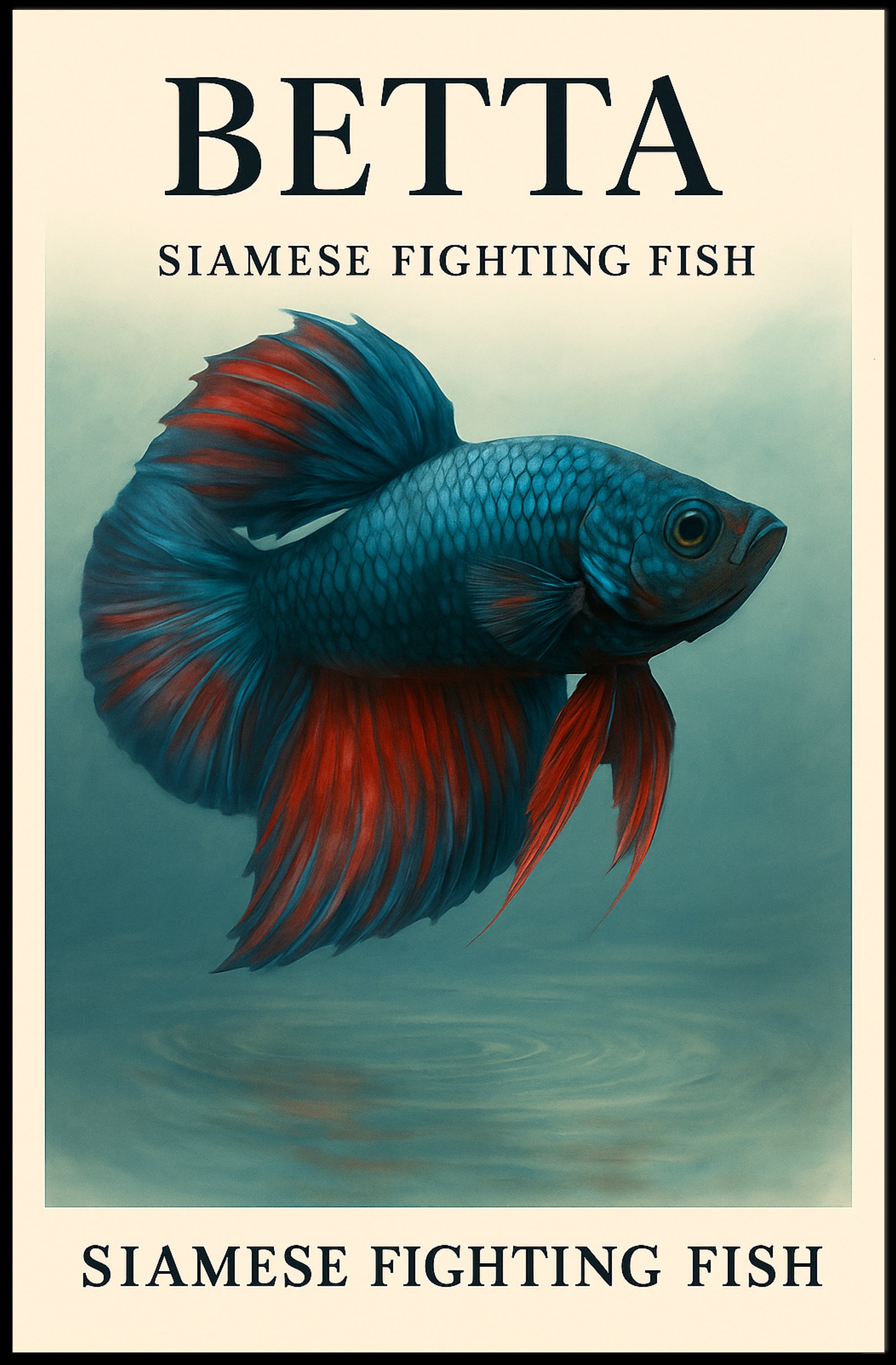 Betta Fish Elegance: Photorealistic Animal Poster